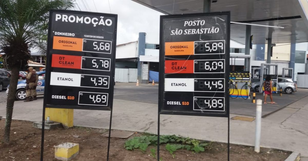 Gasolina chega a R$ 5,87 em Porto Seguro, Após vários reajuste da Petrobras