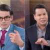 Dudu Camargo e Marcão do Povo na edição desta terça-feira (18) do SBT Notícias; audiência foge de noticiário (Imagens: Reprodução / SBT)