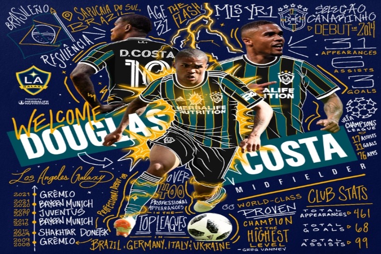 Los Angeles Galaxy anuncia contratação de Douglas Costa