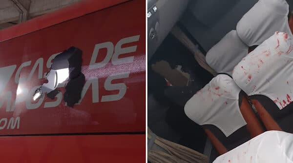 Ônibus do Bahia é atingido por bomba antes do jogo