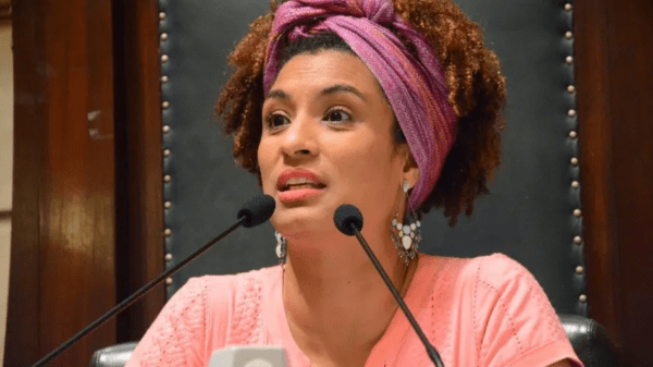 A vereadora Marielle Franco em sessão da Câmara do Rio de Janeiro em maio de 2017