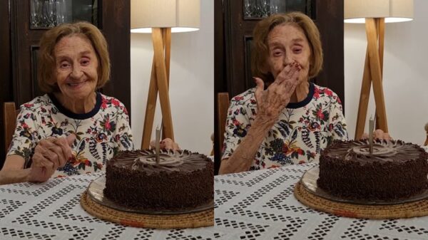 Laura Cardoso ganha bolo em aniversário 96 anos e agrade carinho dos fãs