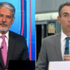 William Bonner no Jornal Nacional e César Tralli no Jornal Hoje (Fotos: Reproduções / Globo)