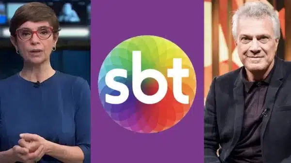 Renata Lo Prete no Jornal Globo, logo do SBT e Pedro Bial (Fotos: Reproduções / Globo / Internet)