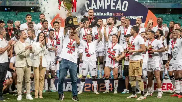 Esporte clube Vitória comemora o titulo do Campeonato Baiano de 2024, na Arena Fonte Nova.