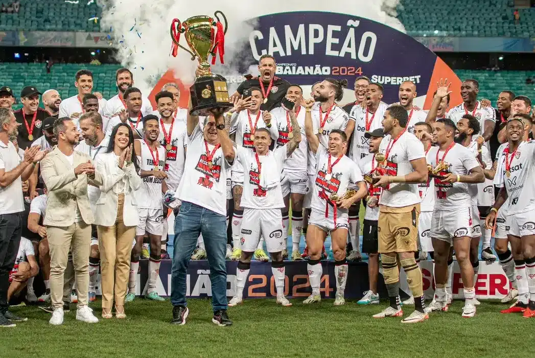 Esporte clube Vitória comemora o titulo do Campeonato Baiano de 2024, na Arena Fonte Nova.