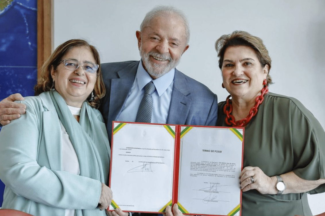 Presidente da República, Luiz Inácio Lula da Silva, durante nomeação e posse de Márcia Helena Carvalho Lopes como Ministra de Estado das Mulheres.Palácio do Planalto