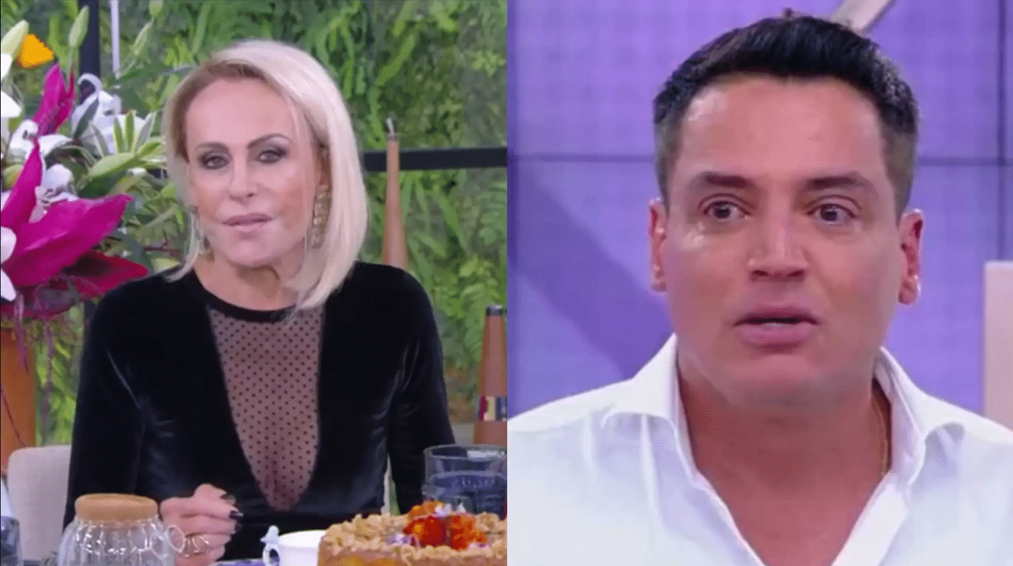 Ana Maria Braga e Leo Dias Foto: Reprodução/Globo/SBT / Contigo