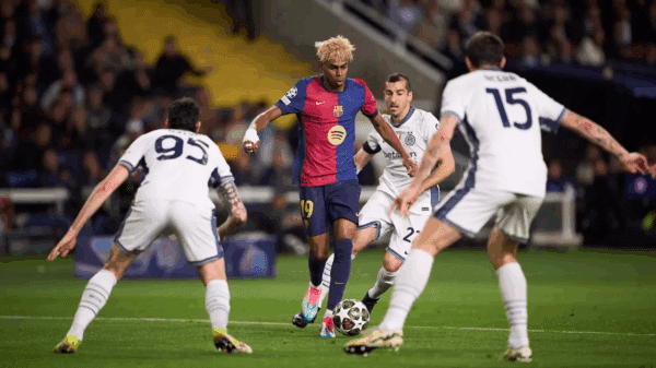 Lamine Yamal foi o destaque do Barcelona na partida de ida (Manuel Queimadelos/Quality Sport Images/Getty/imagens