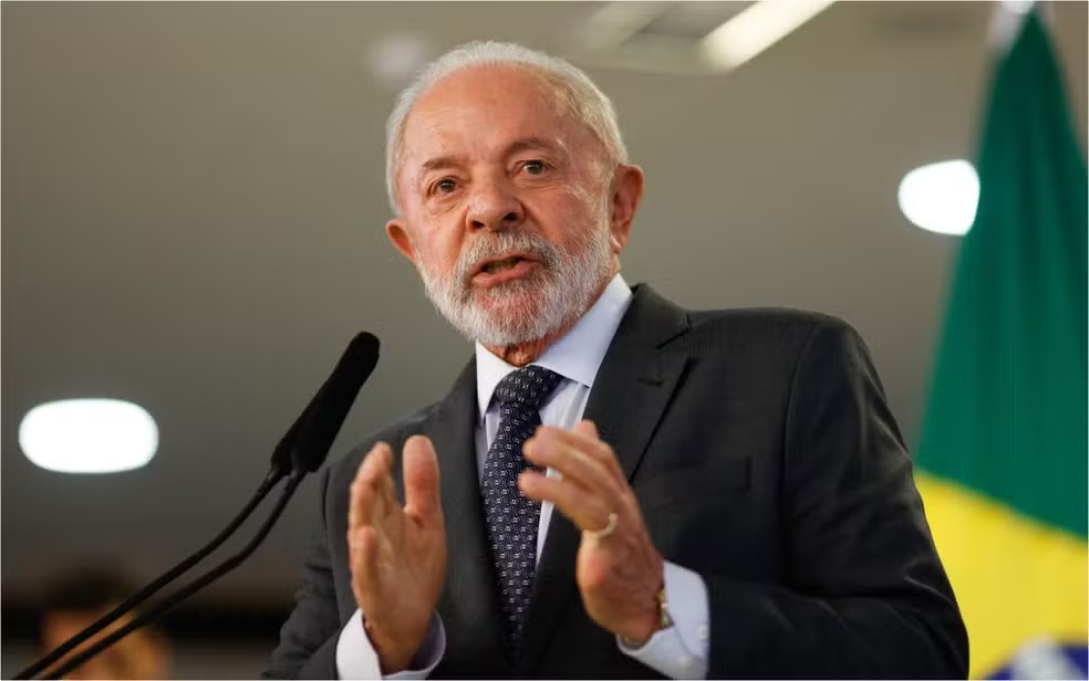 O presidente da República, Luiz Inácio Lula da Silva, durante entrevista coletiva realizada em 3 de junho de 2025, no Palácio do Planalto, em Brasília (DF). — Foto: Wilton Junior/Estadão Conteúdo