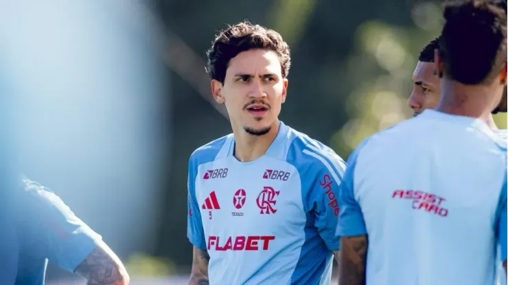 Foto: Adriano Fontes/CRF.Pedro conversou com o elenco do Flamengo.