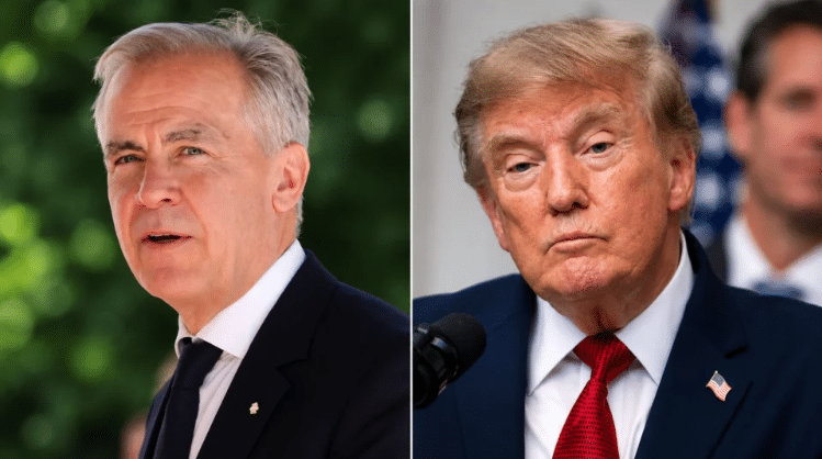 Tarifas dos EUA sobre alguns produtos canadenses começaram a valer neste sábado (Foto: CHRISTIAN HARTMANN e AL DRAGO/EFE/EPA)